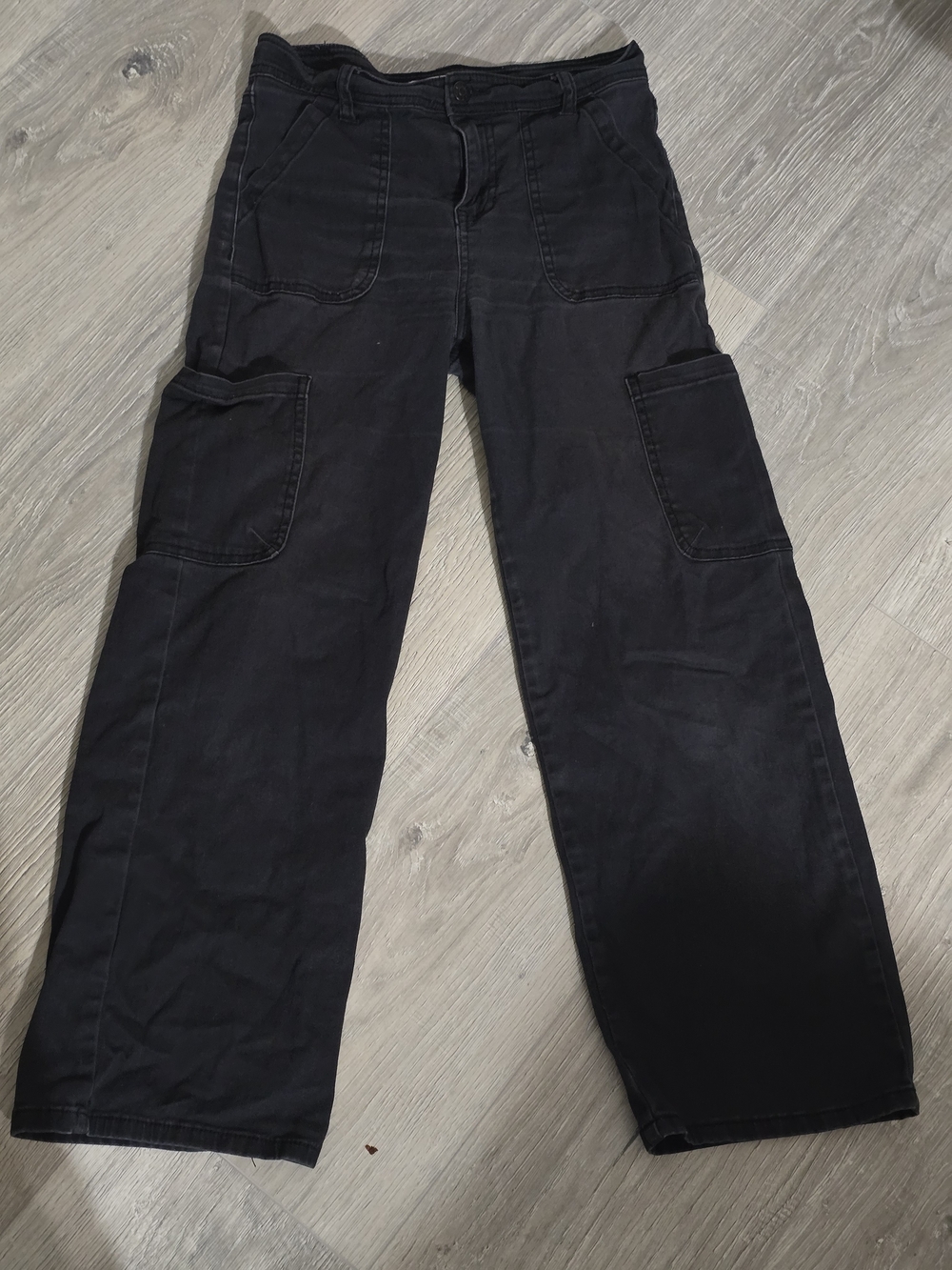 Celebrity Pink Black Cargo Wide-Leg Kids Pants